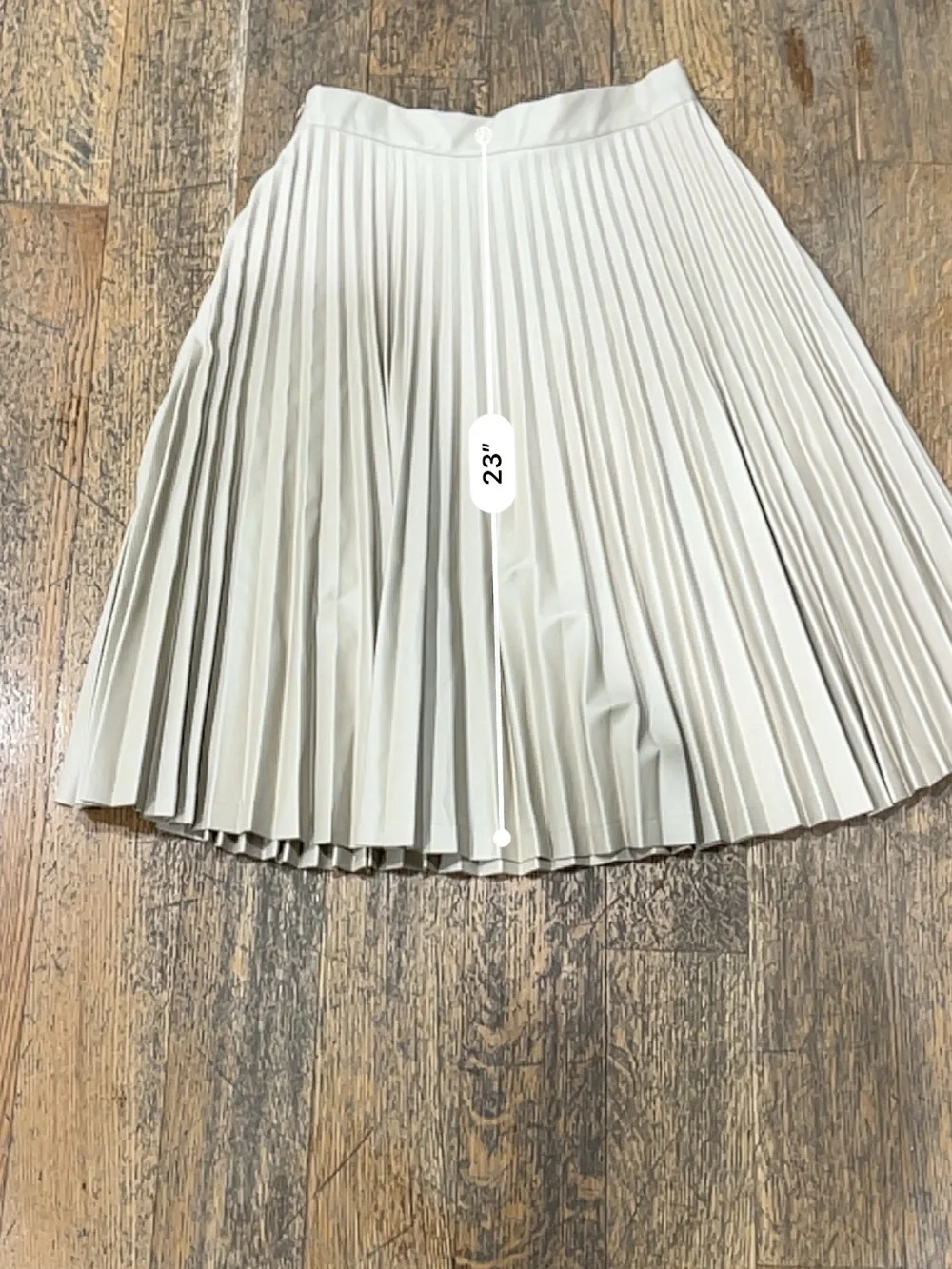 Kids Beige Pleated Midi Skirt